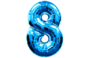 blue party balloon number 8
